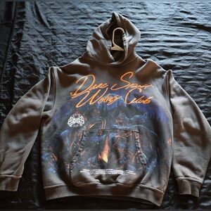 Darc Sport Gray Hoodie with Orange and Blue Accents